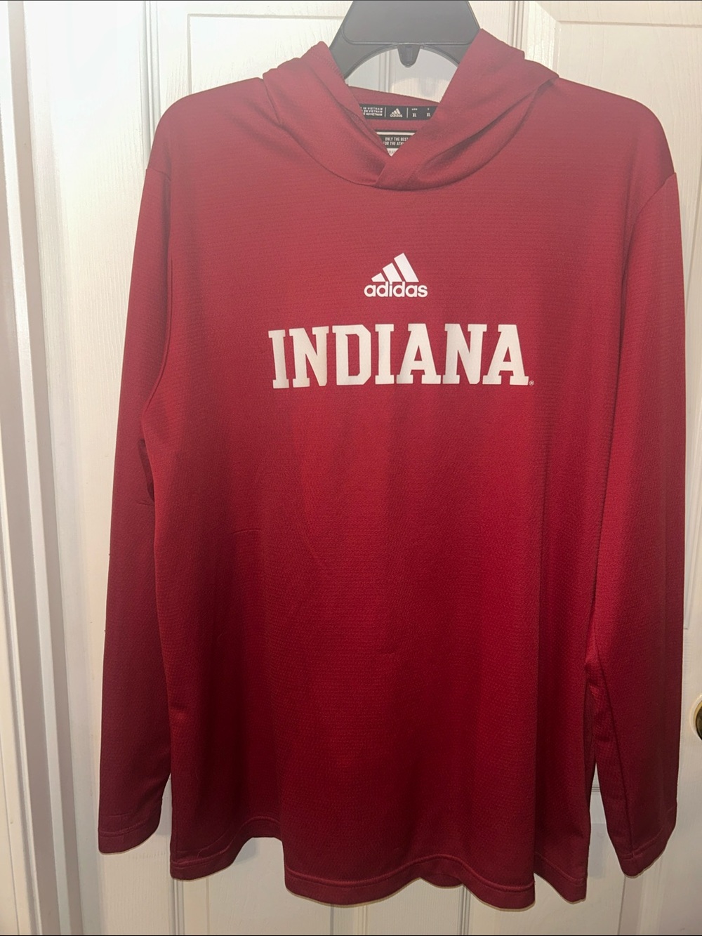 adidas Red Indiana Long Sleeve Hooded Shirt